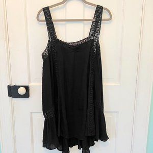Intimately by Free People Black Slip Dress with Lace Detail | One Size